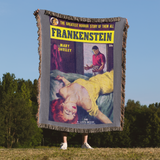 Frankenstein Woven Blanket – Classic Gothic Horror Book Cover Throw