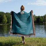 Namaste Lotus Woven Blanket – Mandala Fringe Throw – Meditation Decor