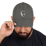 Alien Head Distressed Dad Hat